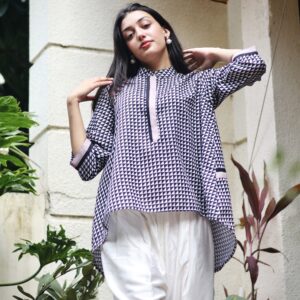 Black & White Geometric Tunic Shirt