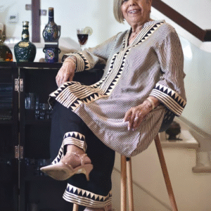 Black & Ivory Geometric Set