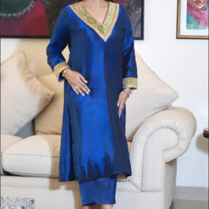 Royal Blue Embellished Kurta Set