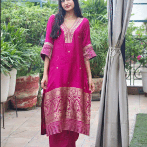 Fuscia Pink Outfit with border