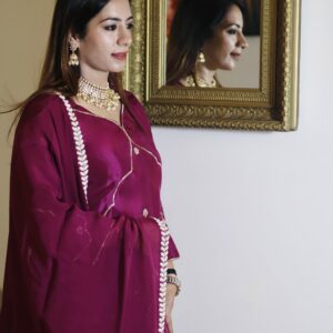Deep Magenta Hand-Embroidered Kurta Set